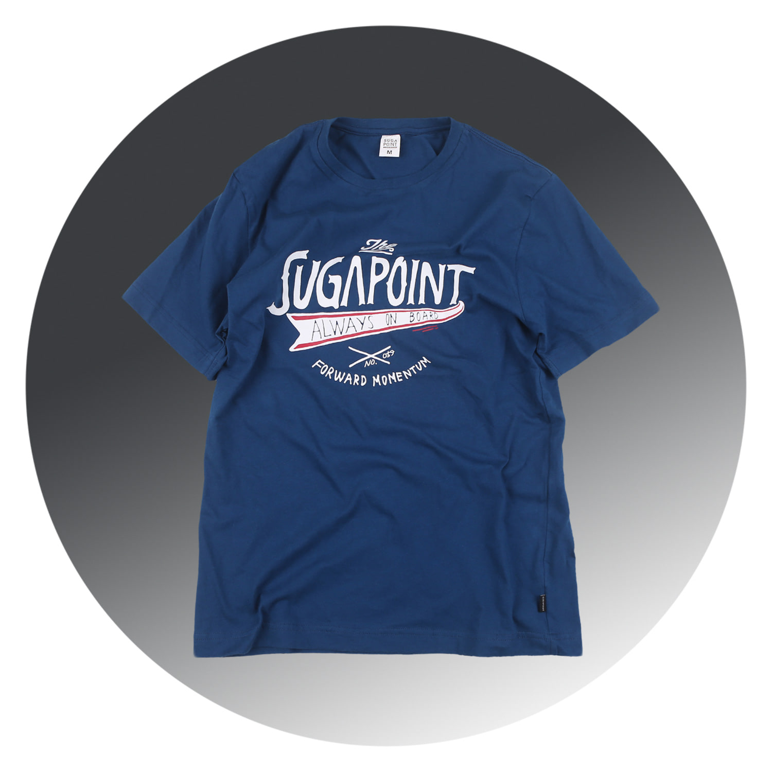 슈가포인트 그래픽 반팔 티셔츠 / 남녀 공용 / 커플티 / 순면 라운드넥 반팔 티셔츠 Ford - D.Blue