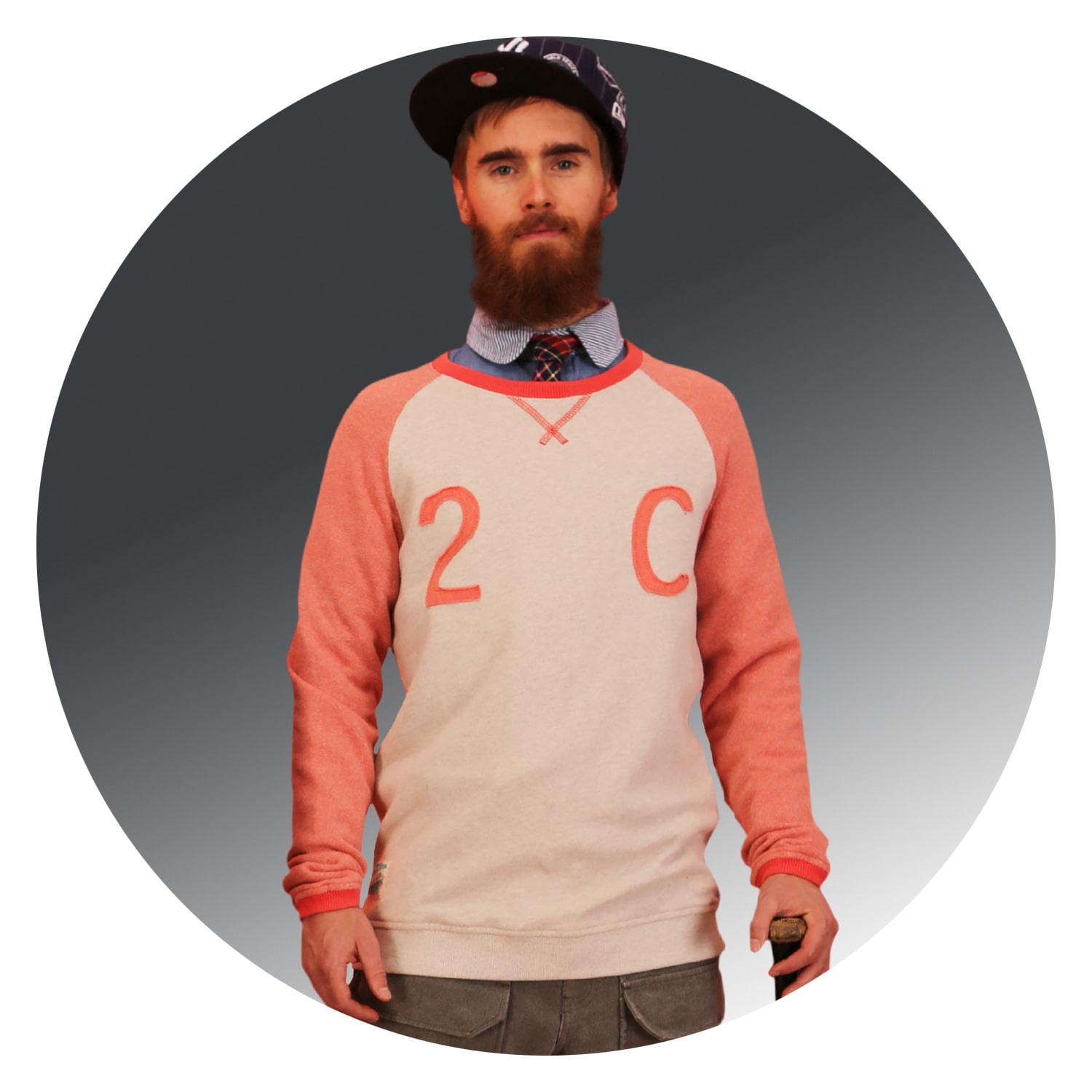 세컨드코너 2C 크루넥 티셔츠 / 봄-가을 / 감각 아트웍 / 커플 맨투맨 티 2/C Lumpy - Orange