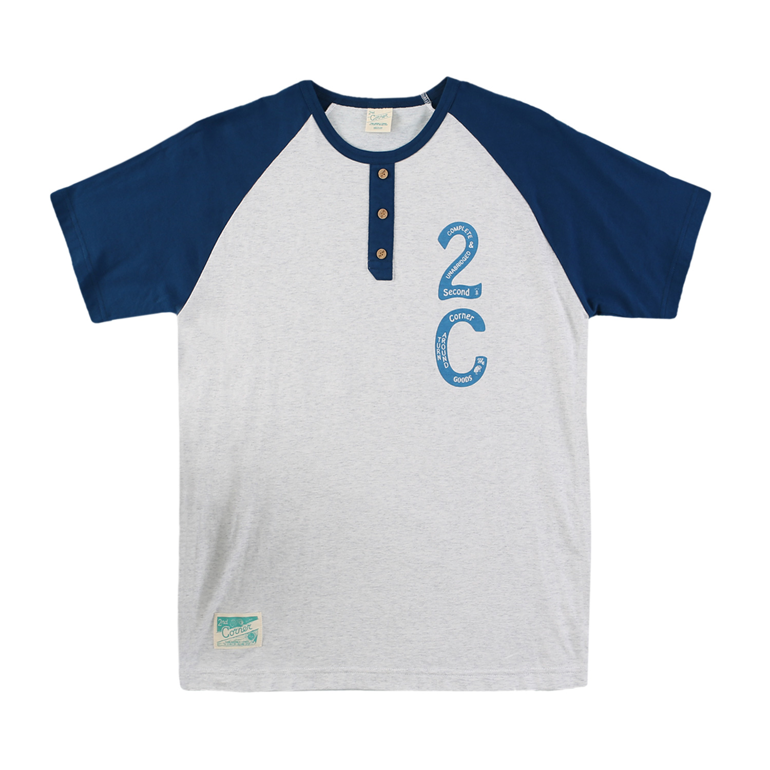 세컨드코너 2C 남성 반팔 티셔츠 / 그래픽 티셔츠 / 라운드넥 반팔티 Cardiff - White
