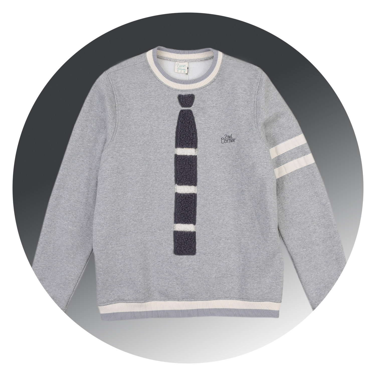 세컨드코너 2C 스트릿 크루넥 티셔츠 / 늦가을-겨울 / 감각/개성 아트웍 / 커플 맨투맨 티 Evra - M.Grey