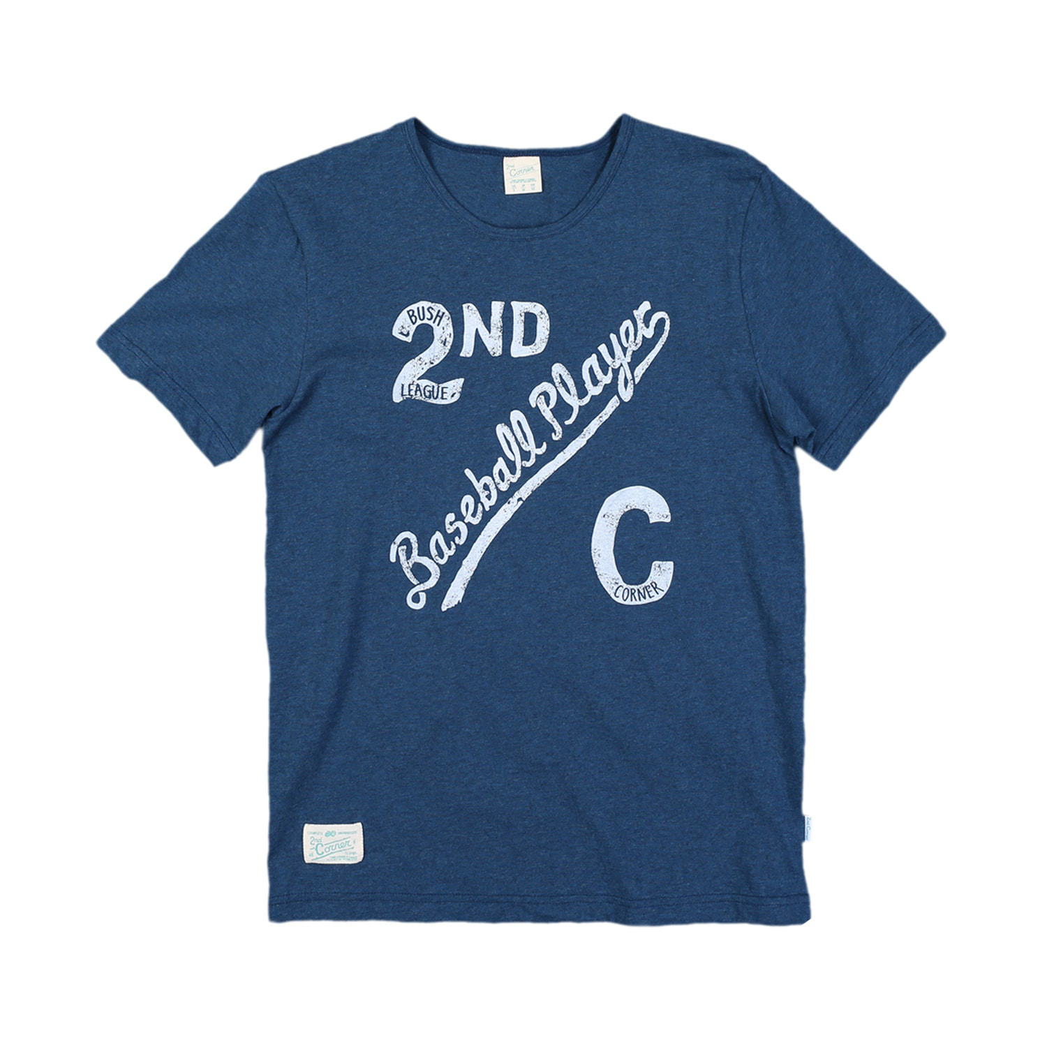 세컨드코너 2C 남성 반팔 티셔츠 / 그래픽 티셔츠 / 라운드넥 반팔티 Loacker - M.Navy