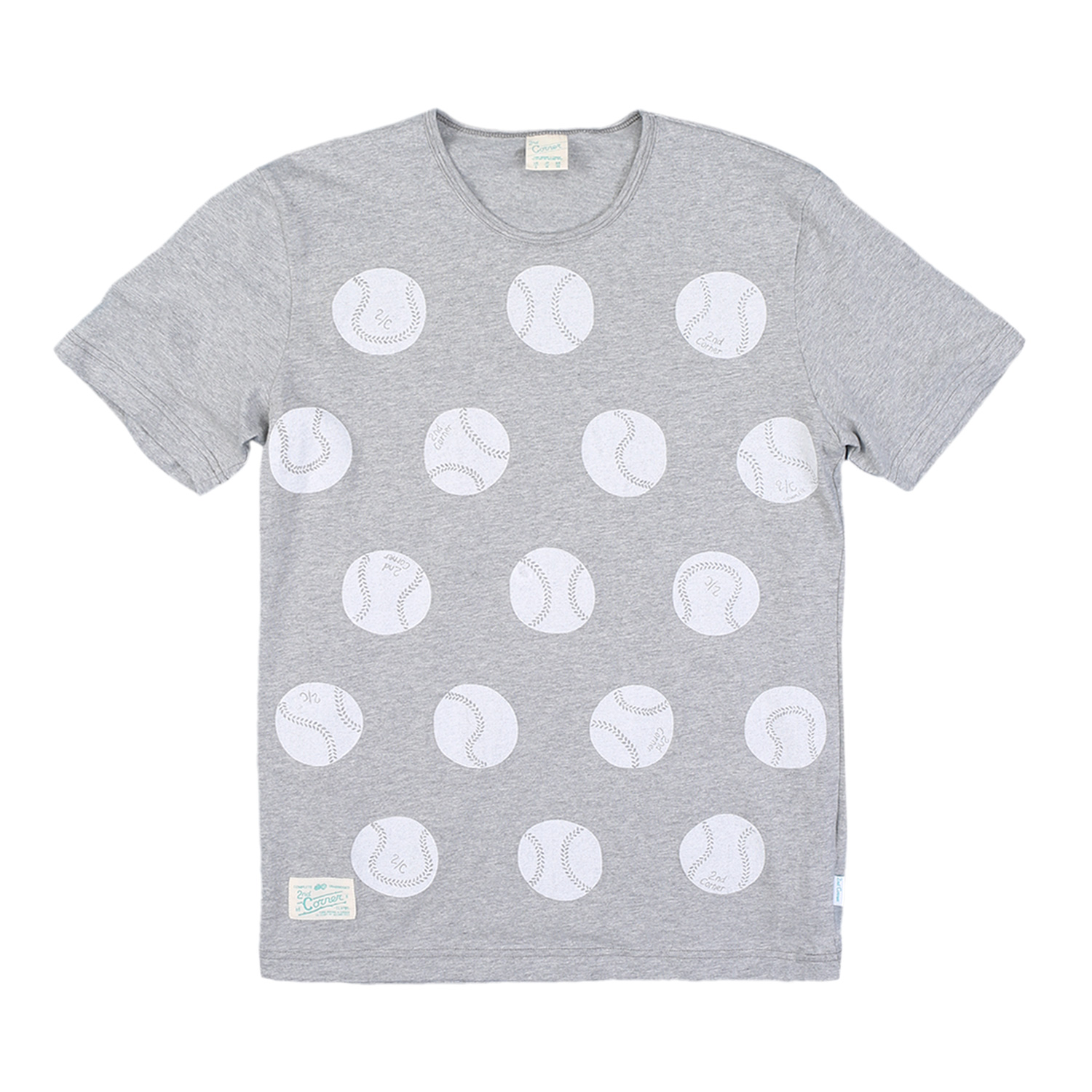 세컨드코너 2C 남성 반팔 티셔츠 / 그래픽 티셔츠 / 라운드넥 반팔티 Milkita - L.Grey