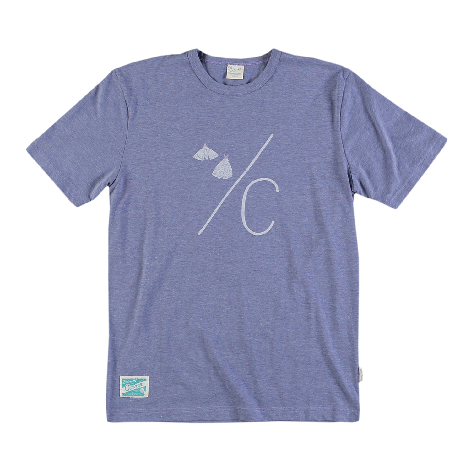 세컨드코너 2C 남성 반팔 티셔츠 / 그래픽 티셔츠 / 라운드넥 반팔티 Moth - Purple