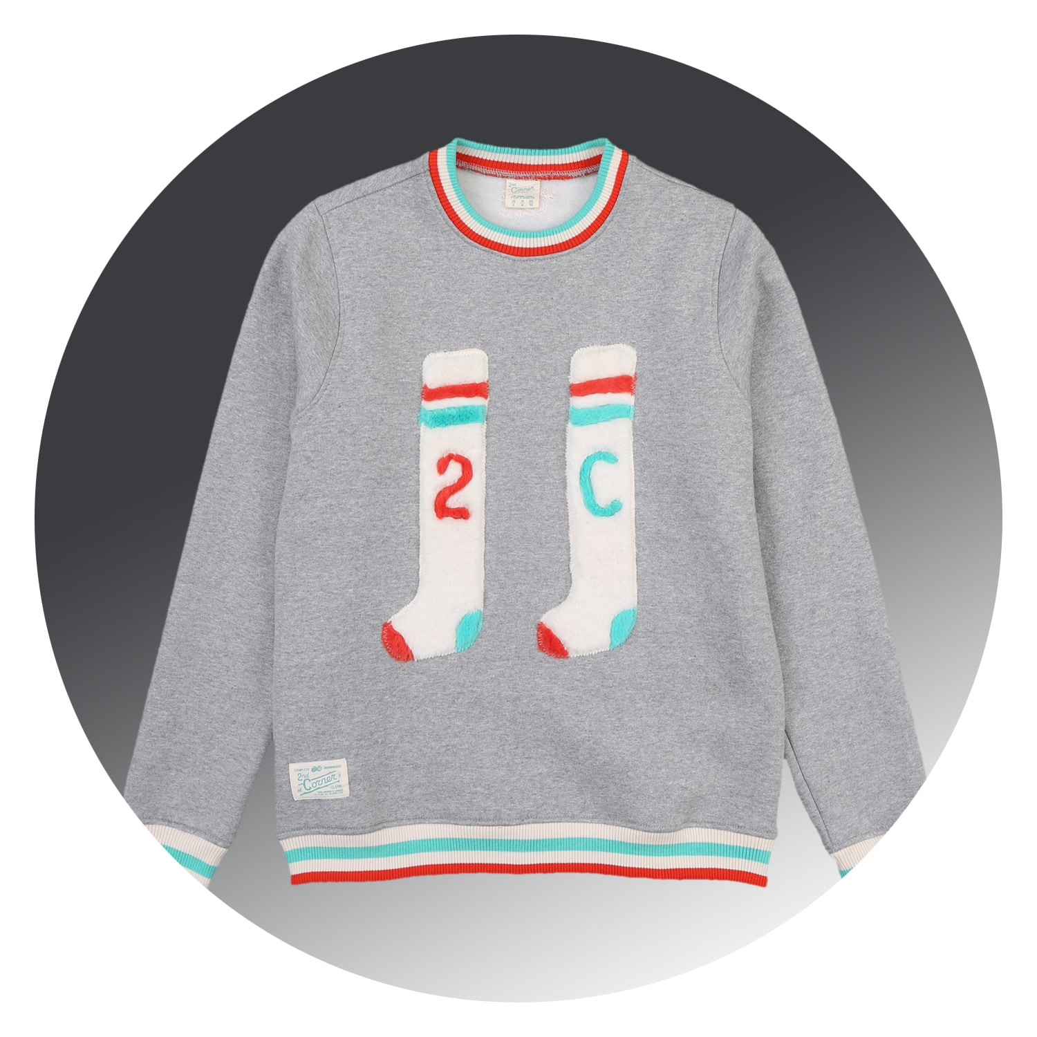 세컨드코너 2C 스트릿 크루넥 티셔츠 / 늦가을-겨울 / 개성/감각 아트웍 / 커플 맨투맨 티 Rooney - M.Grey