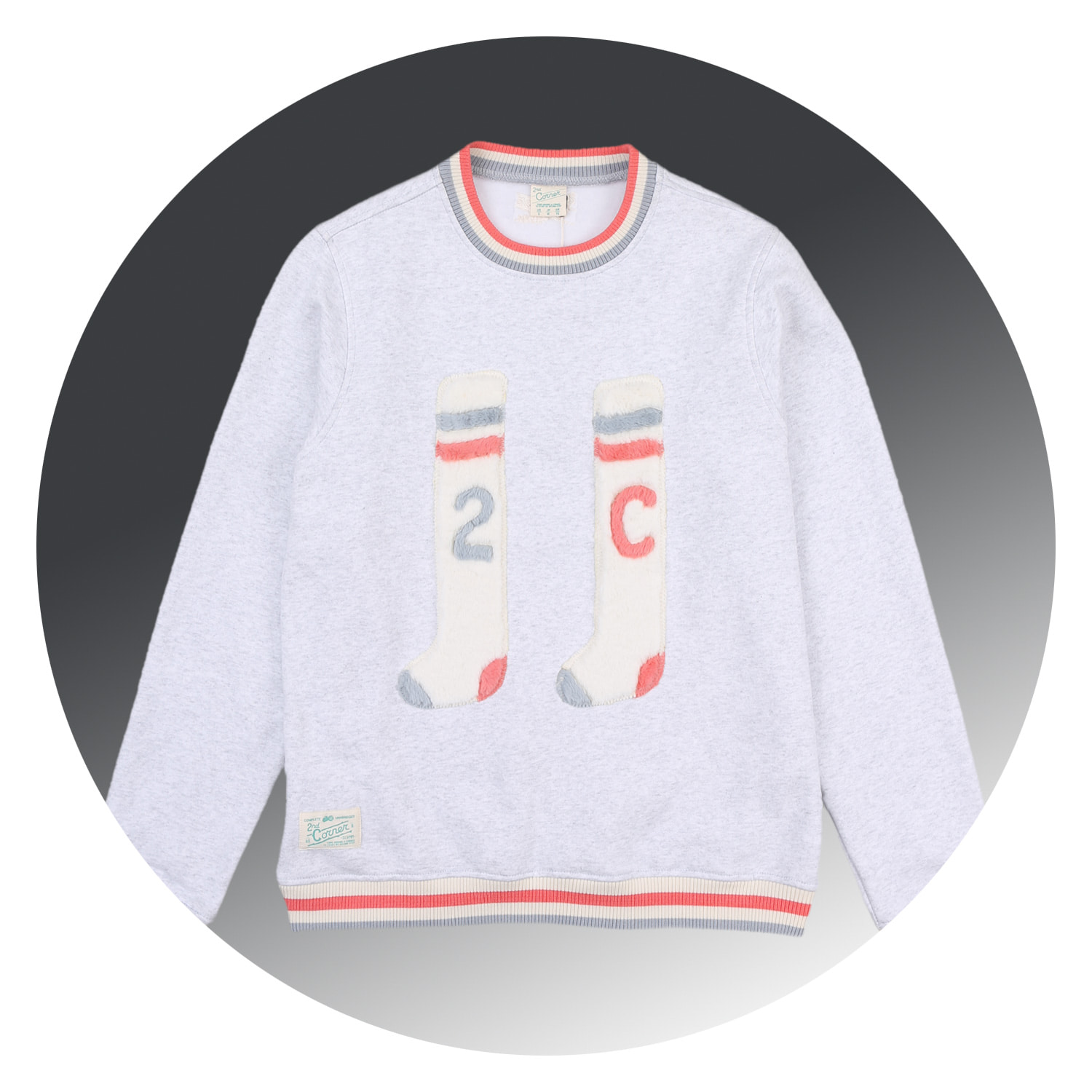 세컨드코너 2C 스트릿 크루넥 티셔츠 / 늦가을-겨울 / 개성/감각 아트웍 / 커플 맨투맨 티 Rooney - M.White
