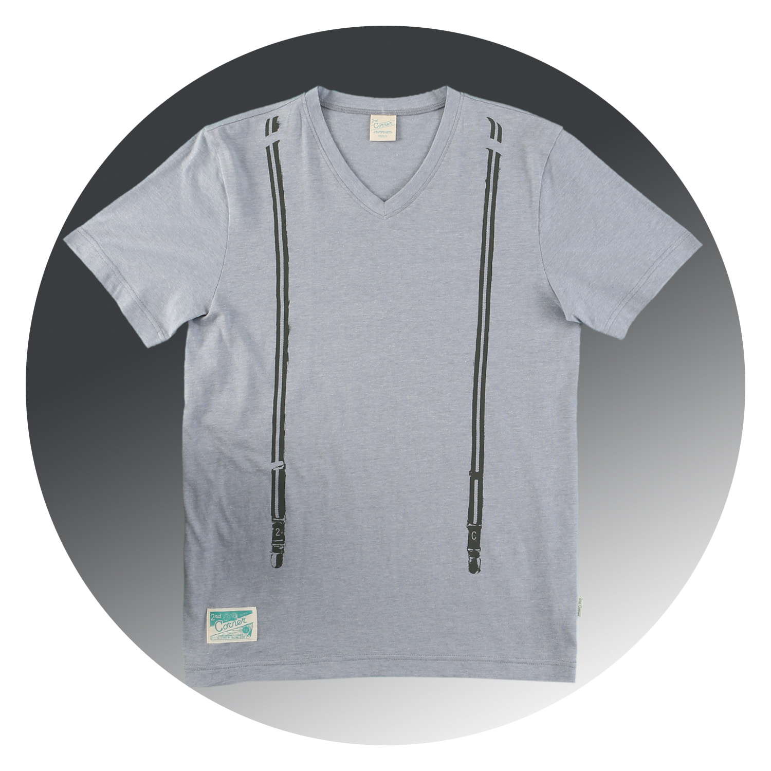 세컨드코너 2C 남성 반팔 티셔츠 / 라운드넥 반팔티 / 할로윈 티셔츠 Seele - C.Grey