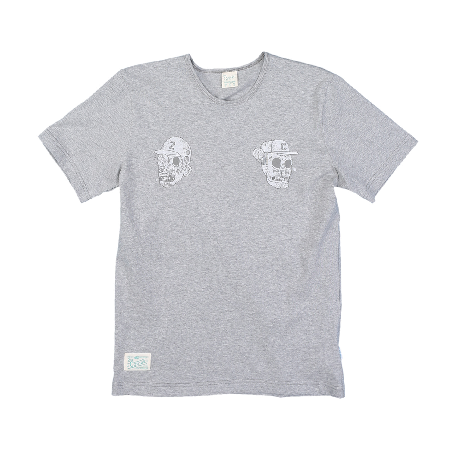 세컨드코너 2C 남성 반팔 티셔츠 / 그래픽 티셔츠 / 라운드넥 반팔티 Toosie - L.Grey