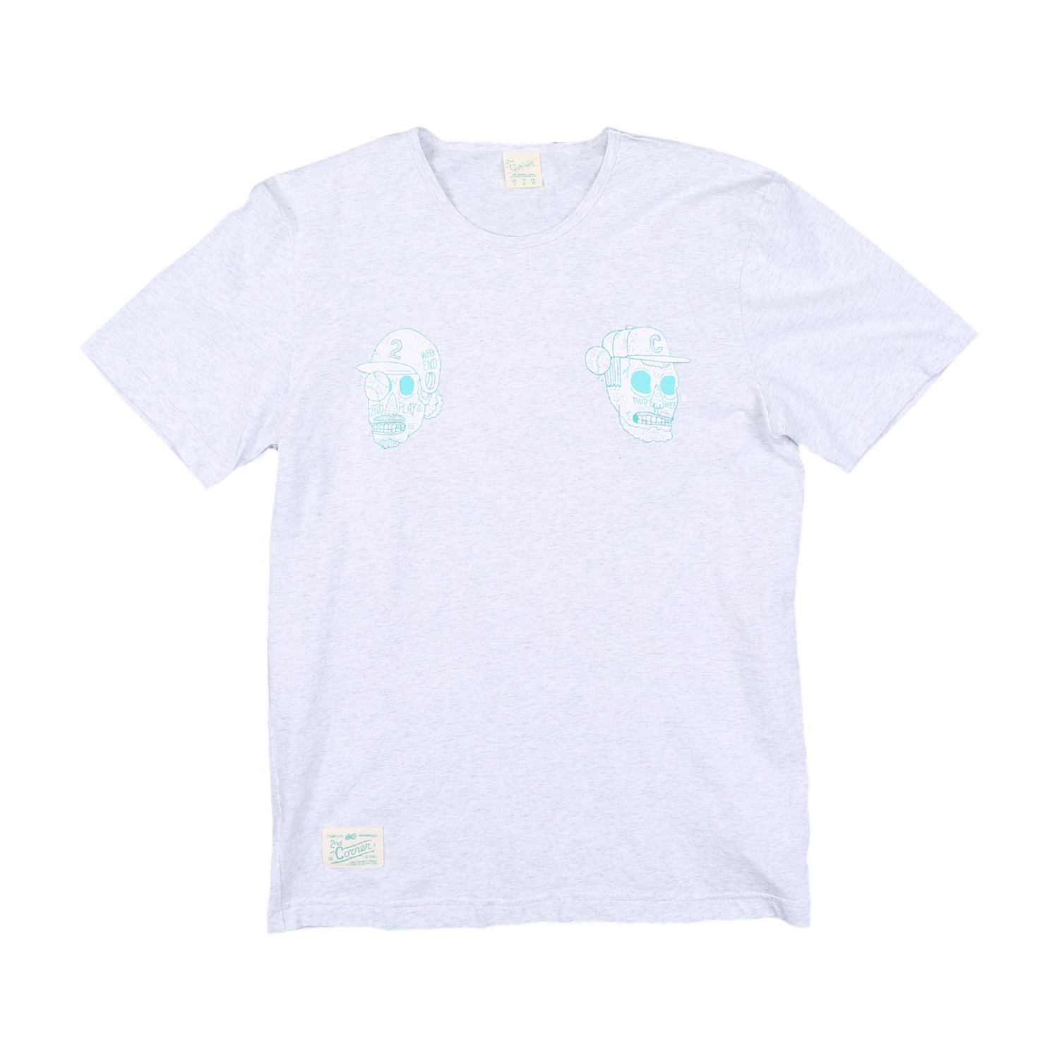 세컨드코너 2C 남성 반팔 티셔츠 / 그래픽 티셔츠 / 라운드넥 반팔티 Toosie - M.White